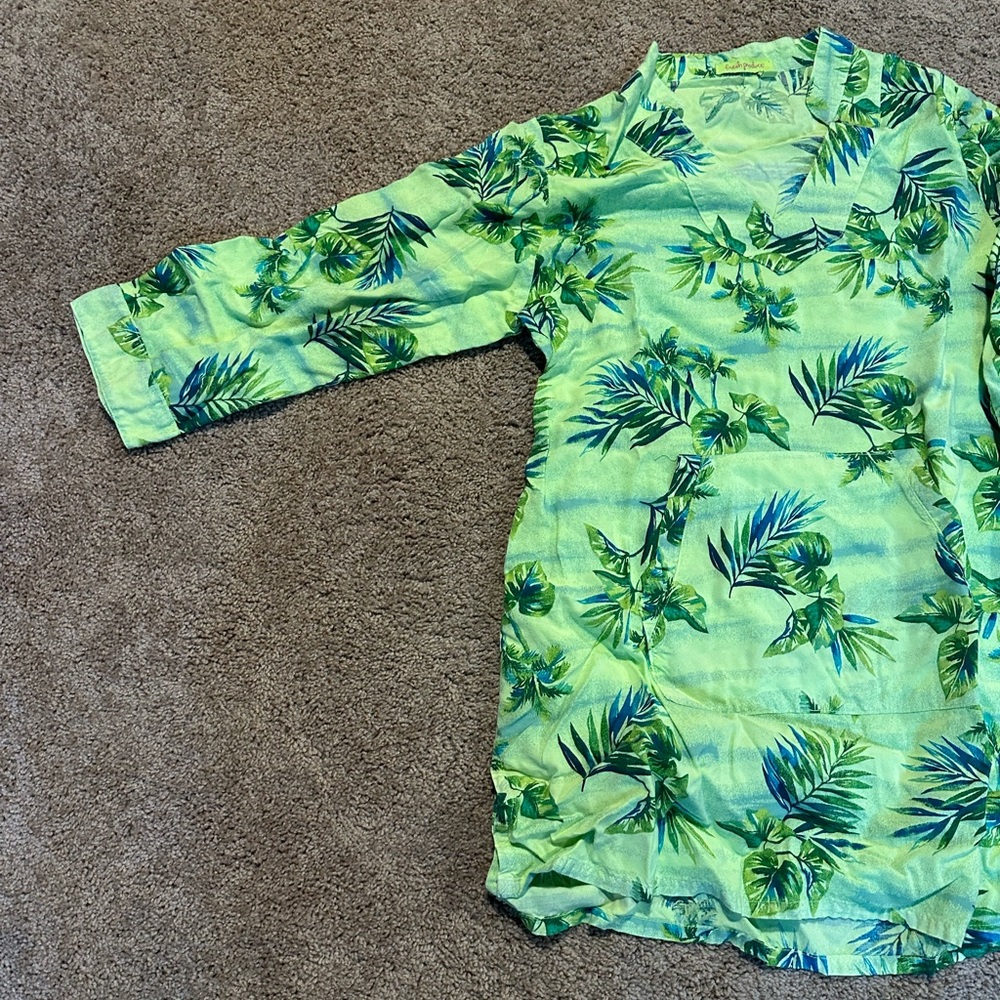 Fresh Produce Tropical Green Leaf Print Dress/Tunic - Picture 3 of 3